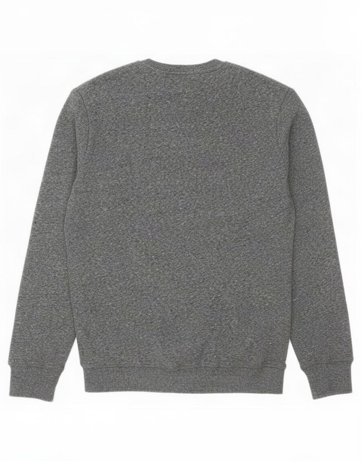 Superdry Sudadera tipo jersey para hombre de algodón moteado gris grande