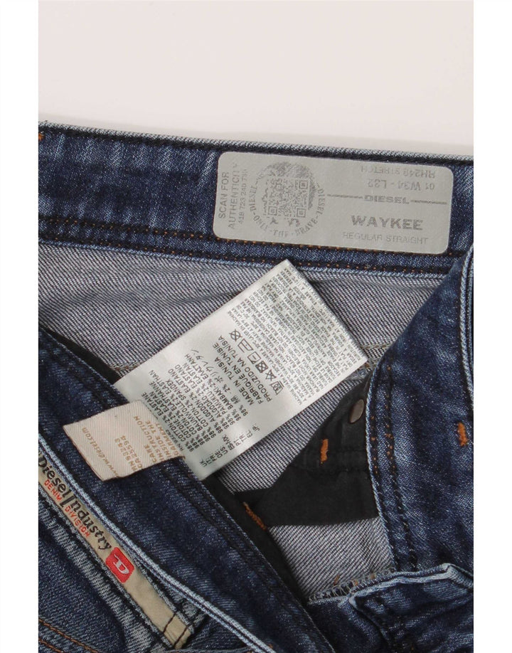 Diesel Hombre Waykee Regular Vaqueros Rectos W34 L28 Algodón Azul