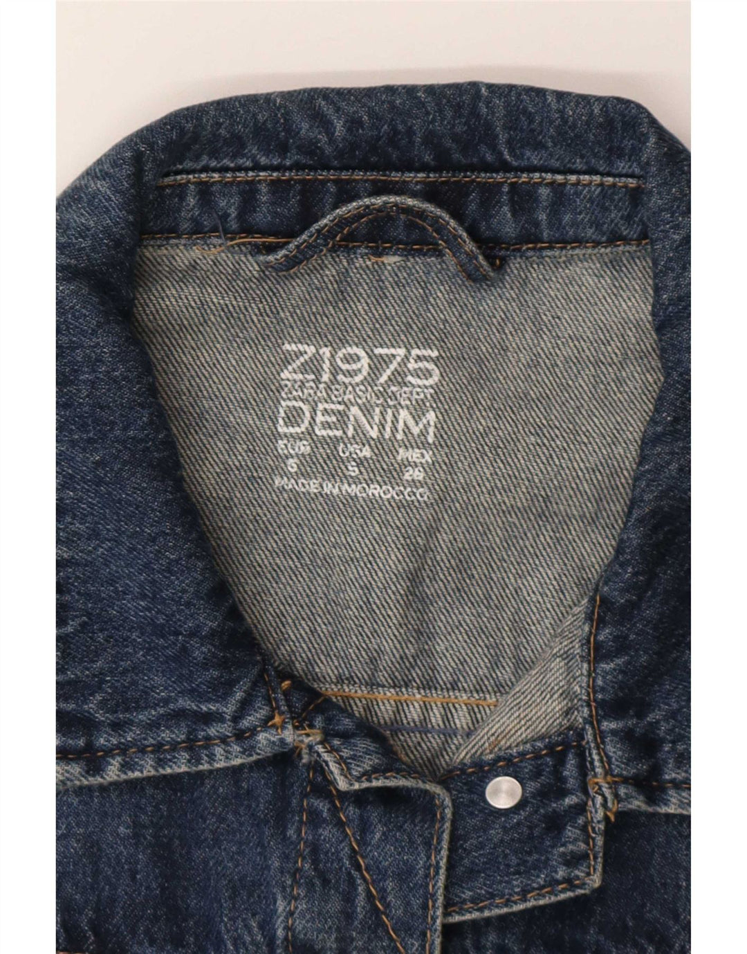 Zara Mujer Chaqueta Vaquera UK 10 Small Azul Algodón