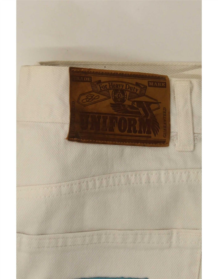 Vaqueros Rectos Uniformes Mujer W28 L26 Blanco