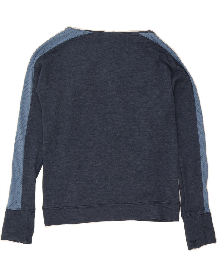 UNDER ARMOUR Womens Oversized Sweatshirt Jumper UK 6 XS Navy Blue Vintage Under Armour and Second-Hand Under Armour from Messina Hembry 