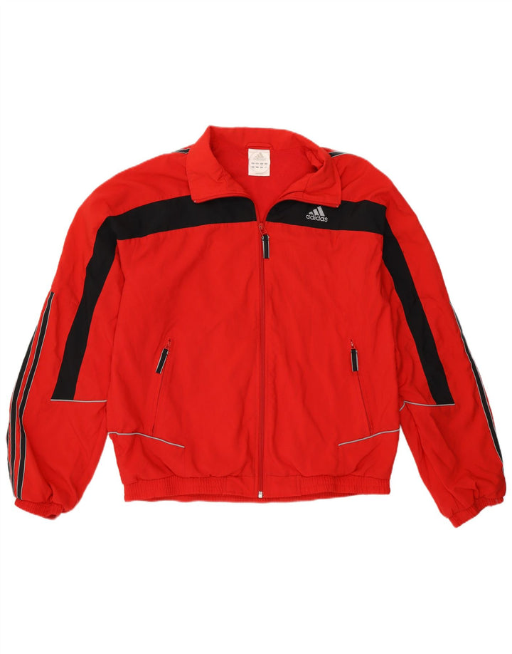 Adidas - Chaqueta de chándal para hombre, talla 42/44, poliéster color rojo grande