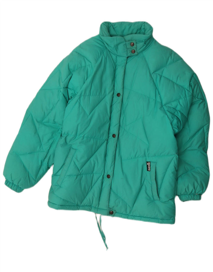 Chaqueta acolchada vintage de gran tamaño para mujer IT 46 Poliamida verde grande