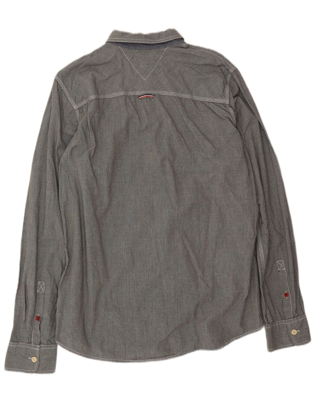 Tommy Hilfiger Camisa Hombre XL Gris Pata De Gallo Algodón