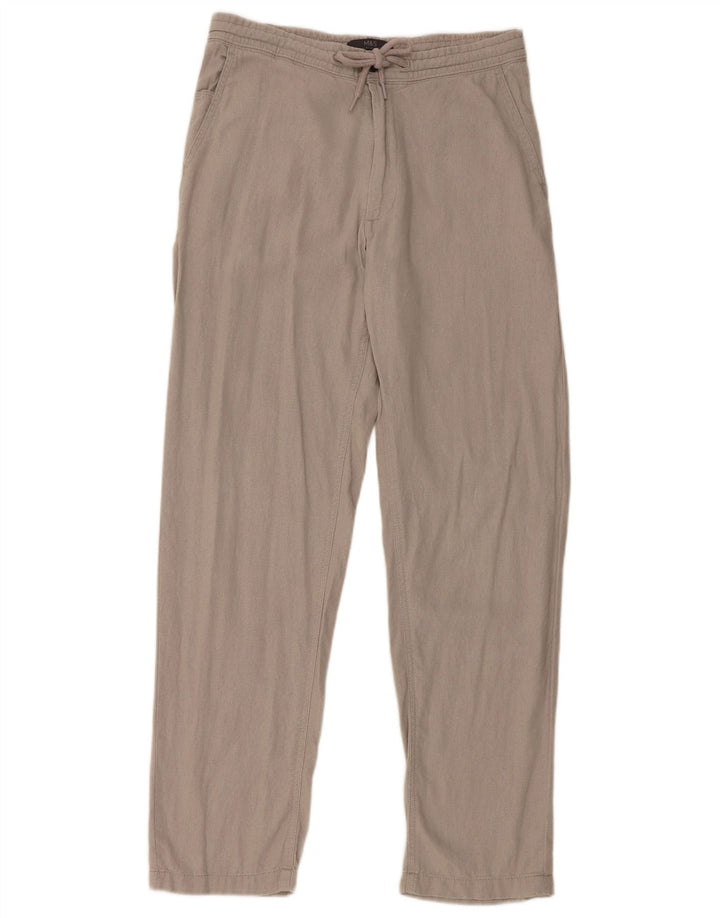 Marks & Spencer Pantalones chinos rectos regulares para mujer W30 L31 Lino gris