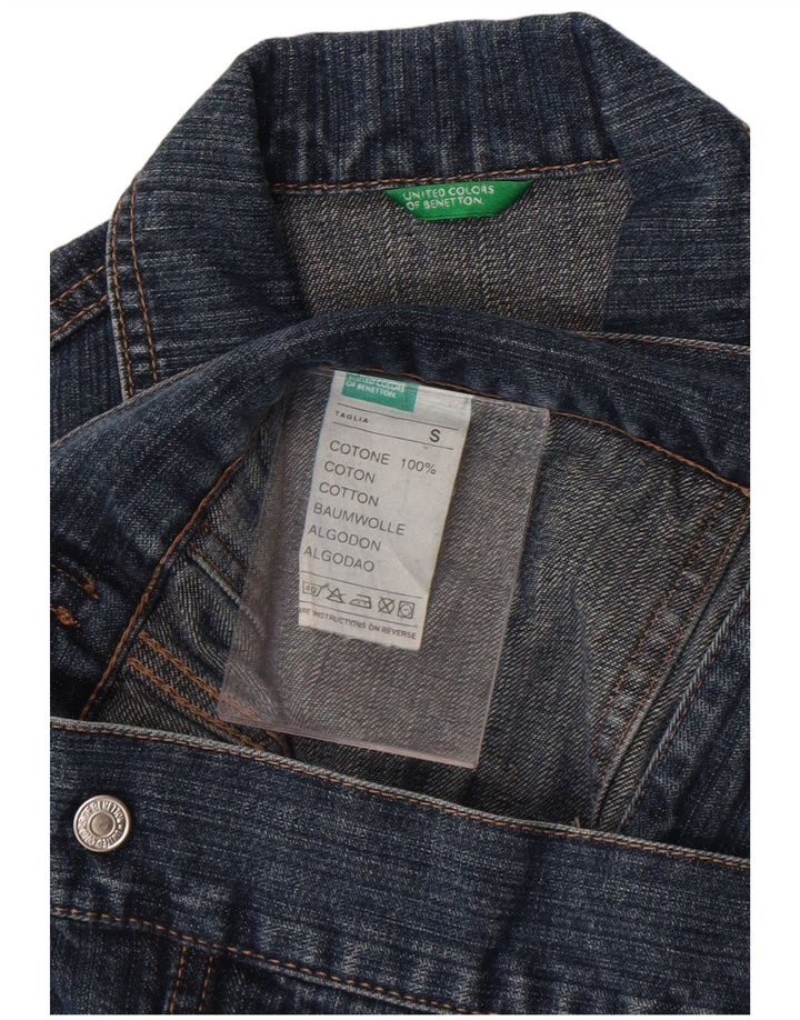 Benetton Chaqueta Vaquera Mujer ES 40 Pequeña Algodón Azul
