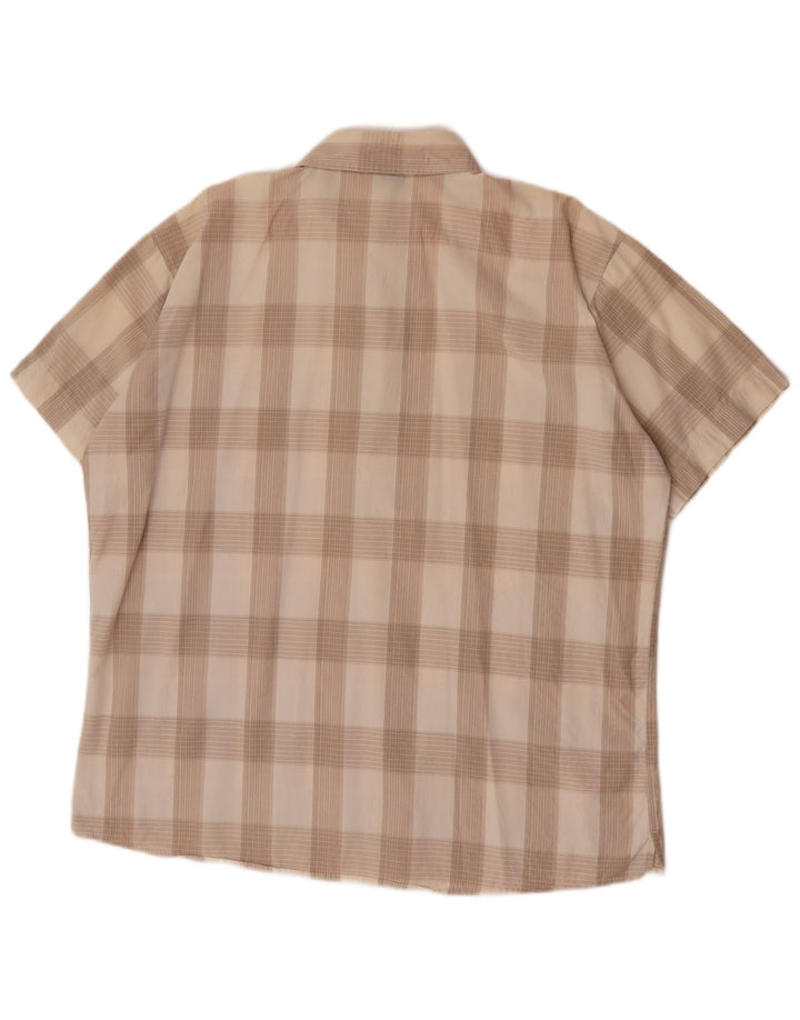 Lee Camisa De Manga Corta Para Hombre 2XL Algodón A Cuadros Beige