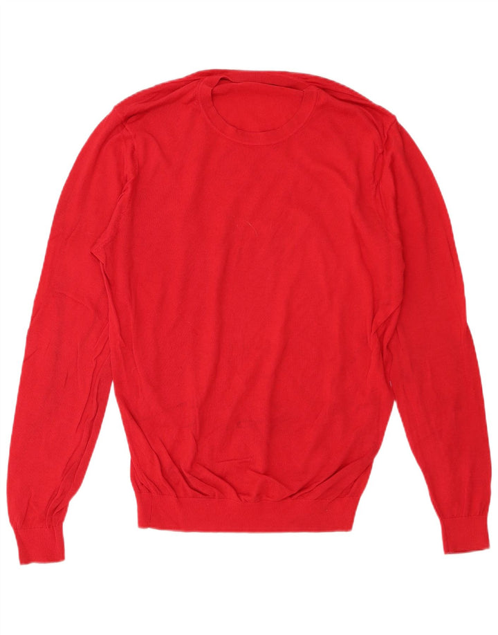 Zara Hombre Jersey Cuello Redondo Jersey Grande Algodón Rojo