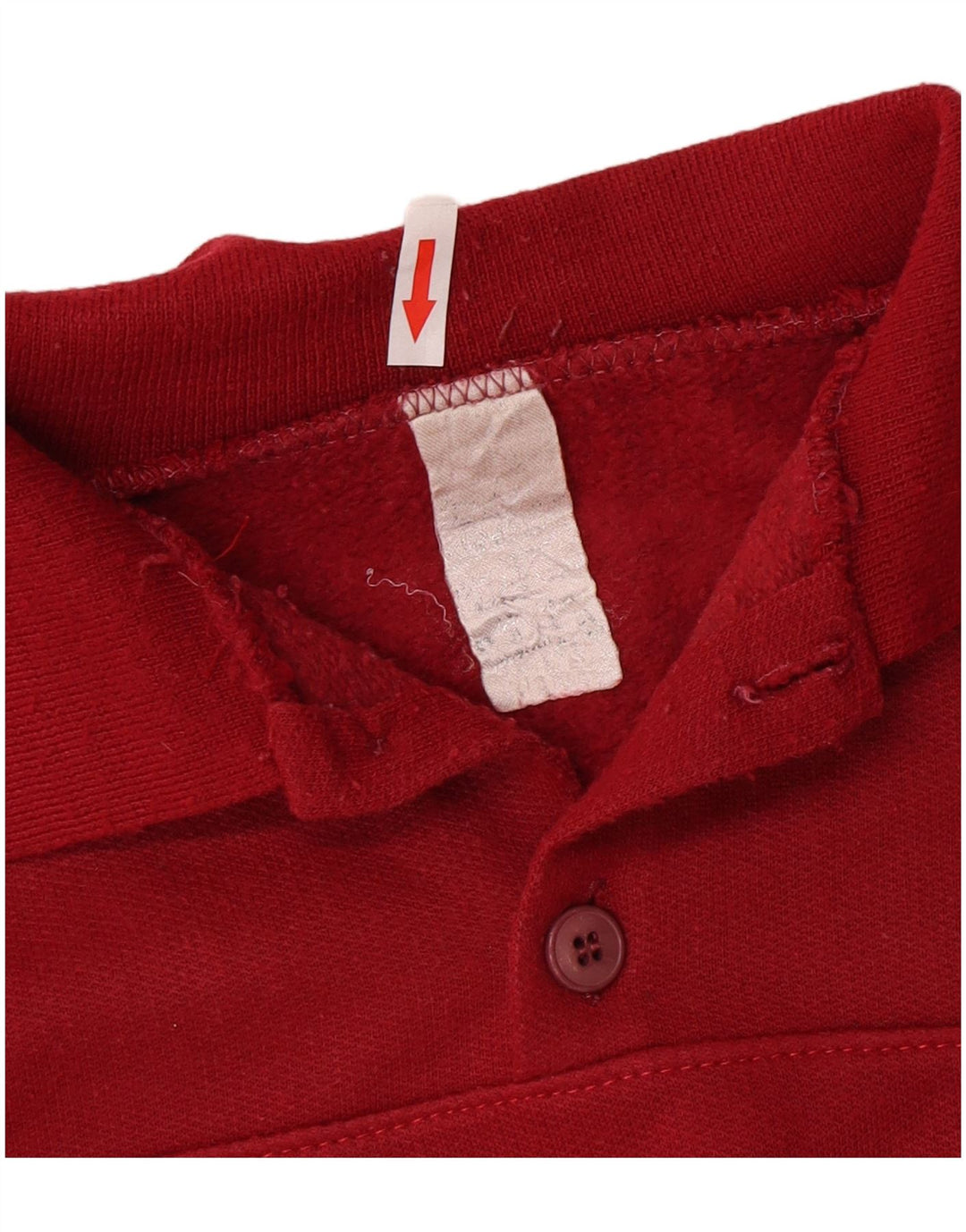 Vintage hombres polo cuello sudadera jumper grande rojo