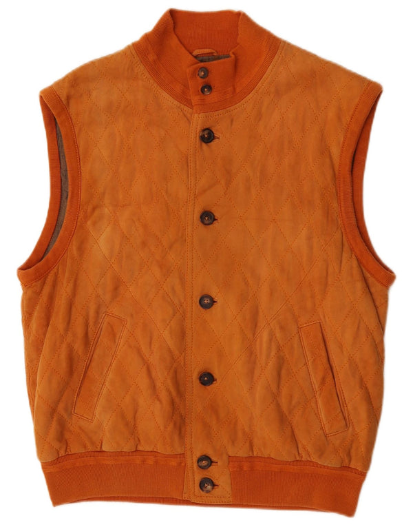 Mila Schon Chaleco acolchado para hombre UK 38 Mediano Naranja