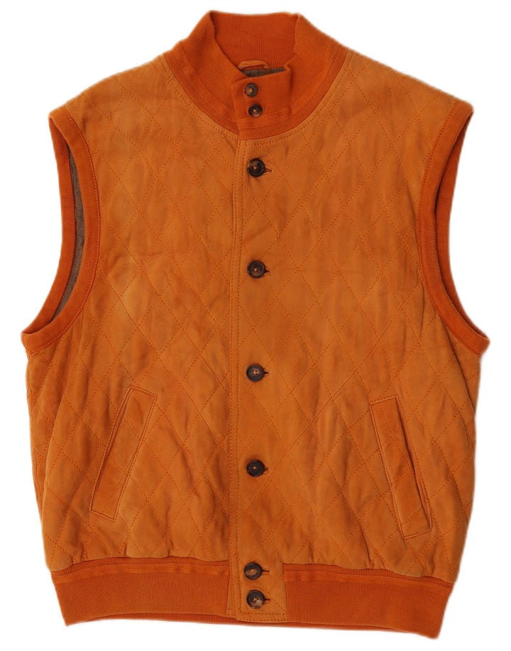 Mila Schon Chaleco acolchado para hombre UK 38 Mediano Naranja