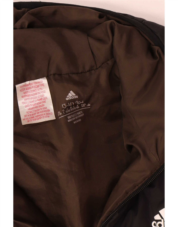 Adidas Chaqueta acolchada con capucha para niño 13-14 años Caqui Poliéster color block