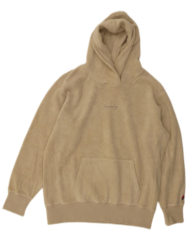 SUPERDRY Jersey de forro polar con capucha de gran tamaño para mujer UK 6 XS Beige Poliéster