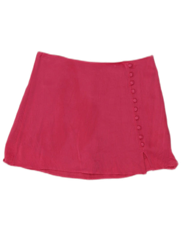 Zara Mujer Falda Pantalón Mediana W28 Rosa Viscosa