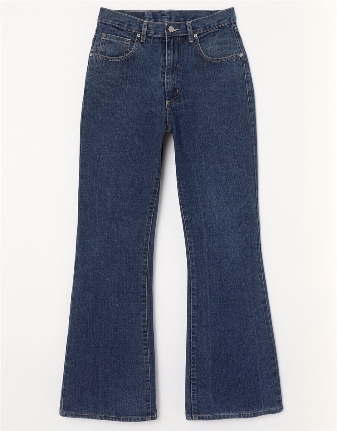 Wild Jeans Mujer Tiro Alto Acampanado IT 42 Mediano W26 L30 Algodón Azul