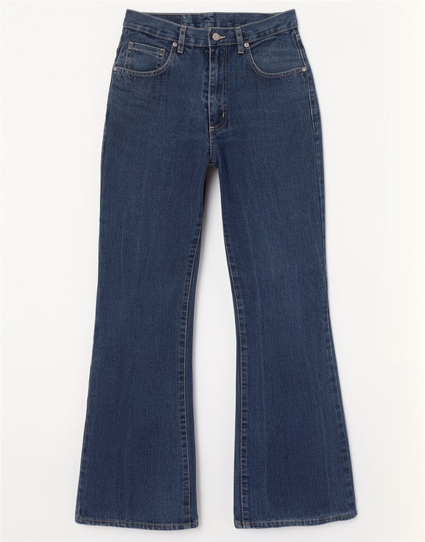 Wild Jeans Mujer Tiro Alto Acampanado IT 42 Mediano W26 L30 Algodón Azul