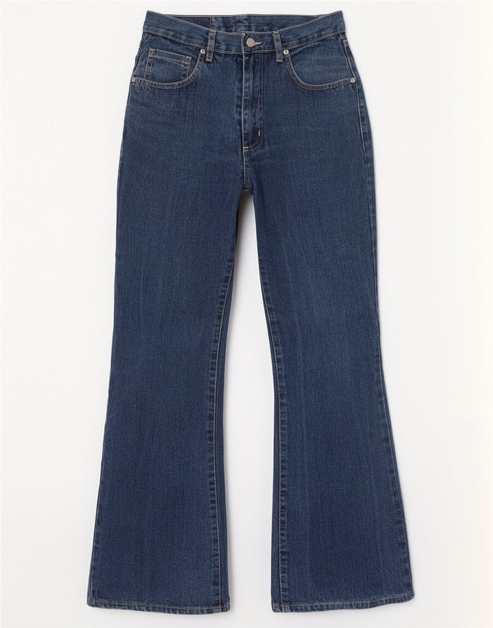 Wild Jeans Mujer Tiro Alto Acampanado IT 42 Mediano W26 L30 Algodón Azul