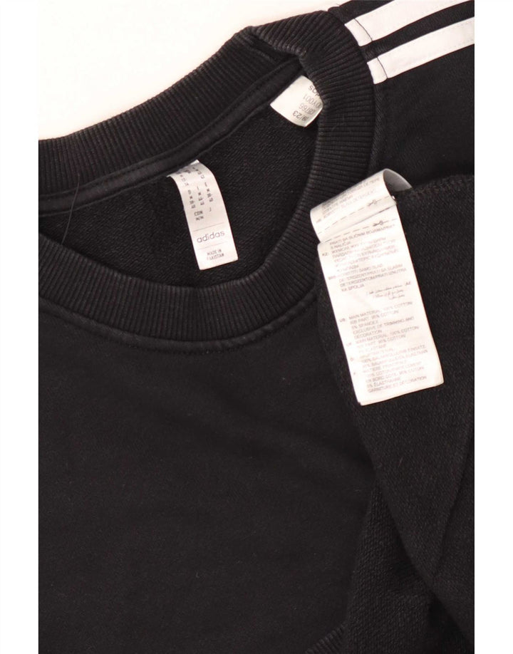 Adidas - Sudadera extragrande para mujer, talla 12/14, algodón negro mediano