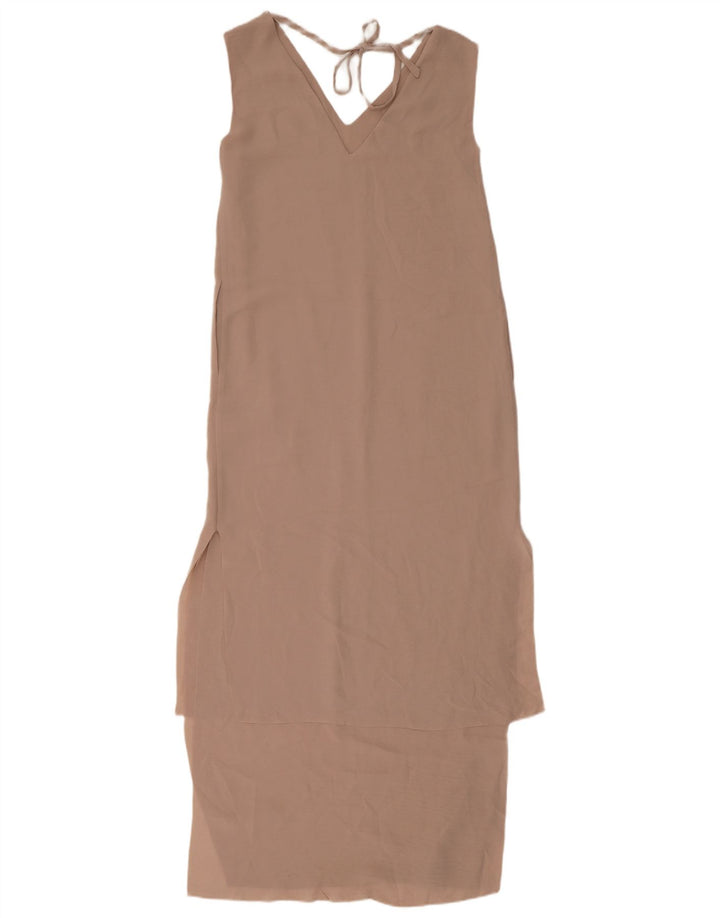 Cos Vestido largo sin mangas para mujer EU 34 XS Beige Poliéster