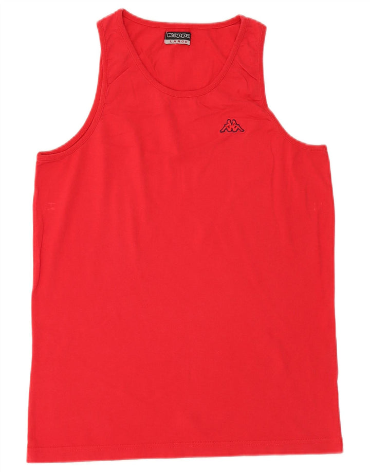 KAPPA Hombre Chaleco Top Grande Rojo Algodón