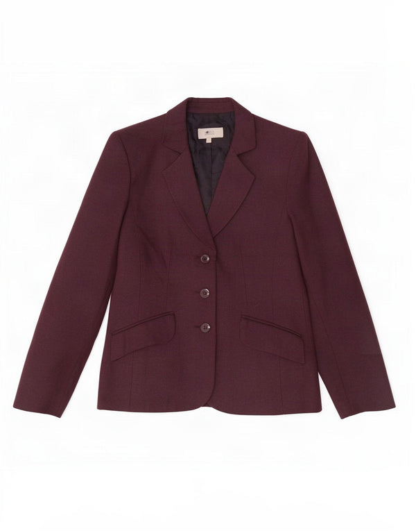 Marks & Spencer Chaqueta tipo blazer para mujer Reino Unido 44 Mediano Granate Herringbone