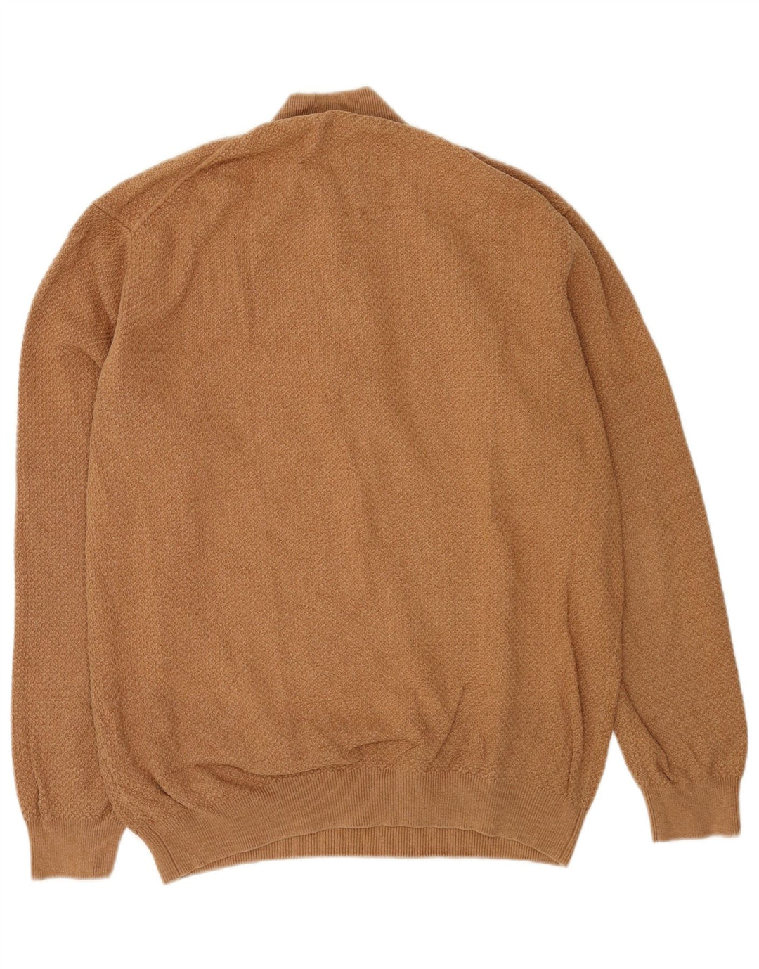 Massimo Dutti Jersey Hombre con Cremallera y Cuello 2XL Algodón Marrón