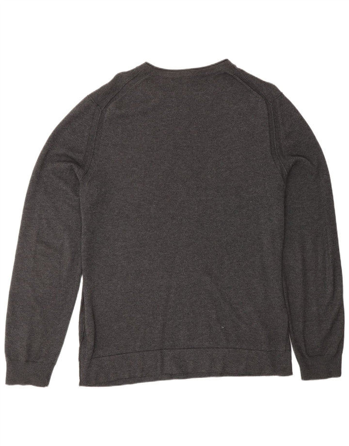 HUGO BOSS Jersey con cuello redondo para hombre de algodón gris medio