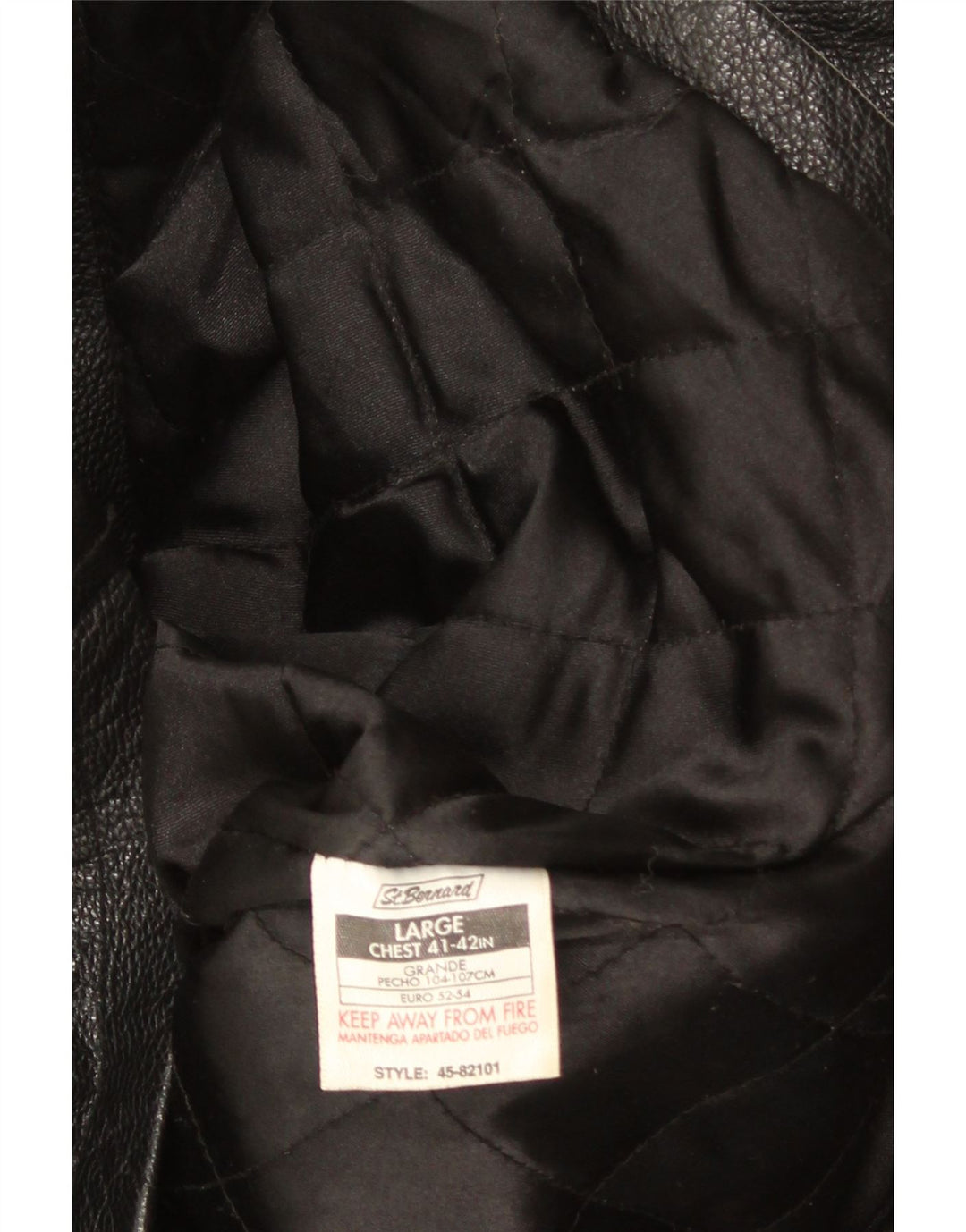 St. Bernard Chaqueta de cuero para hombre Reino Unido 41 Grande Negro