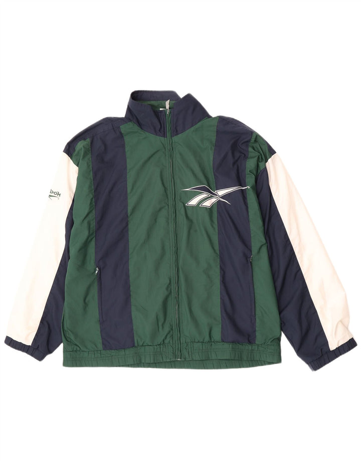 Reebok - Chaqueta de chándal gráfica para hombre, talla XL, color verde