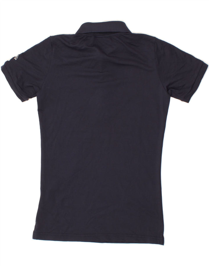 CHERVO Womens Polo Shirt UK 10 Small Navy Blue Polyamide Vintage Chervo and Second-Hand Chervo from Messina Hembry 