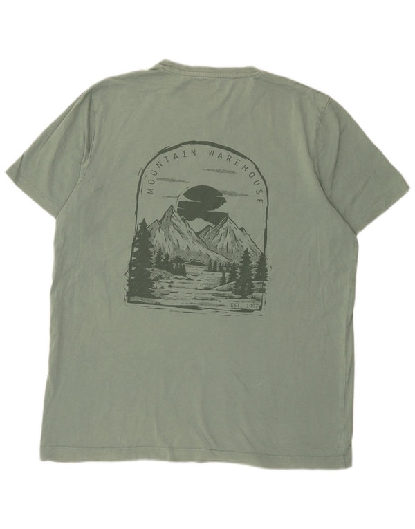 Camiseta estampada para hombre de Mountain Warehouse Top grande de algodón verde