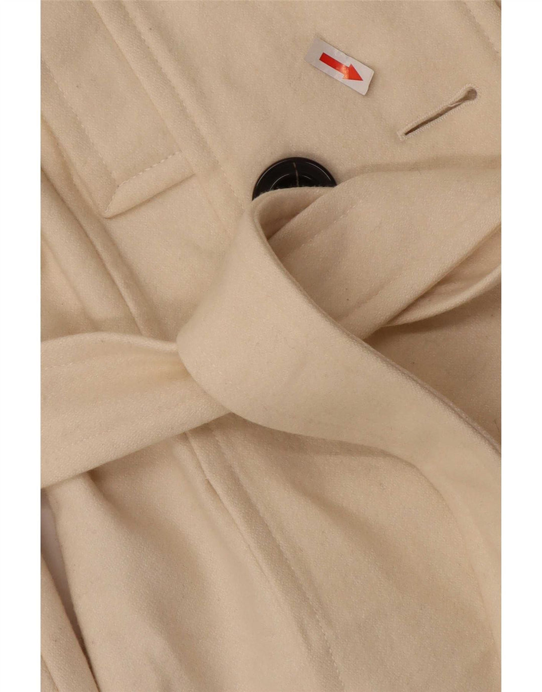 Zara Mujer Chaquetón UK 12 Mediano Lana Blanco Roto