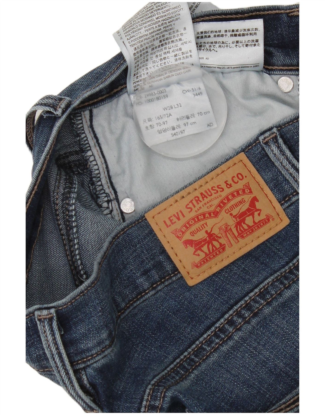 Levi's Vaqueros Slim Adelgazantes Mujer W28 L28 Algodón Azul Marino