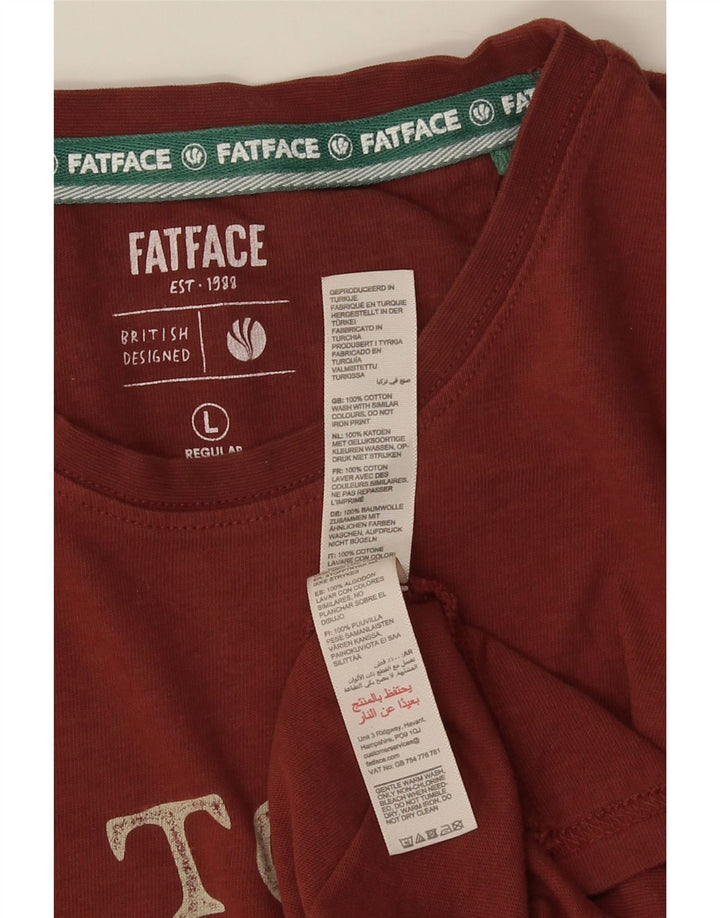 FAT FACE Camiseta gráfica de ajuste regular para hombre Top grande de algodón rojo