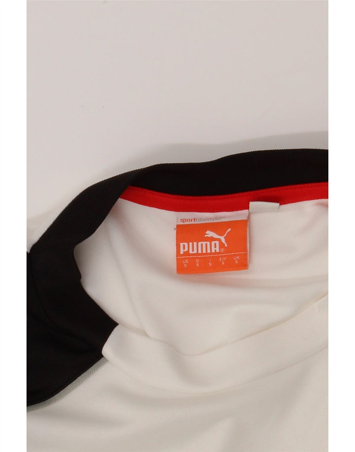 Puma Camiseta gráfica para hombre Top Small White Colorblock