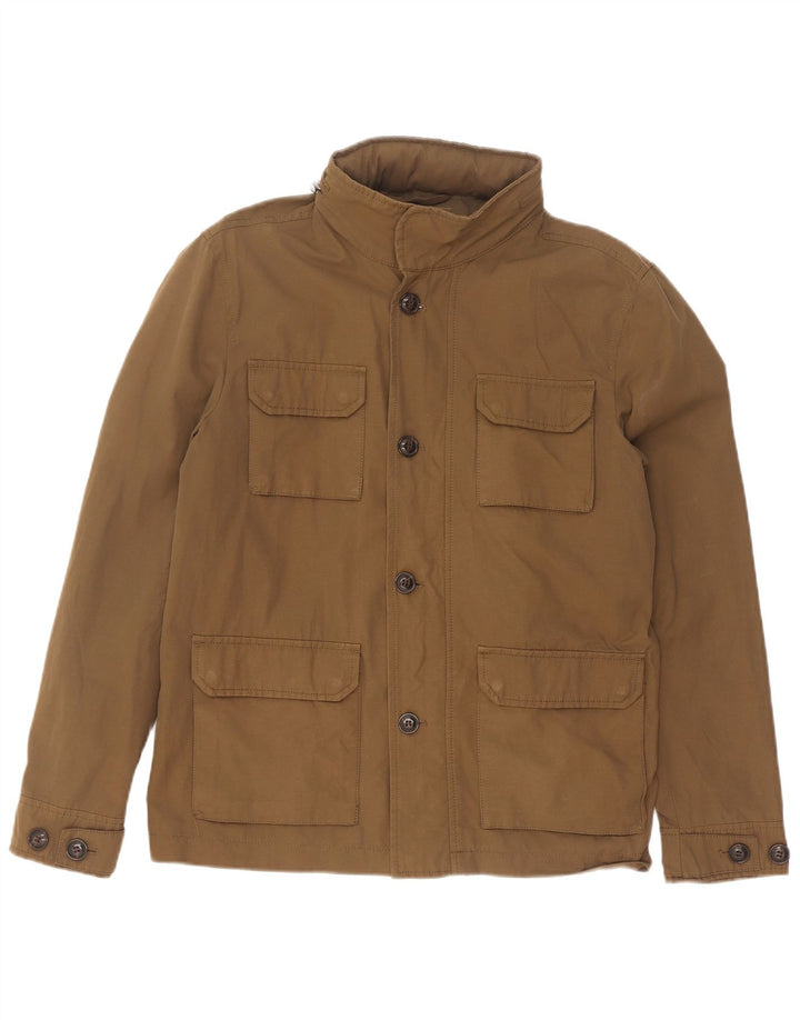 Zara Mens Utility Jacket UK 36 Small Caqui Poliéster
