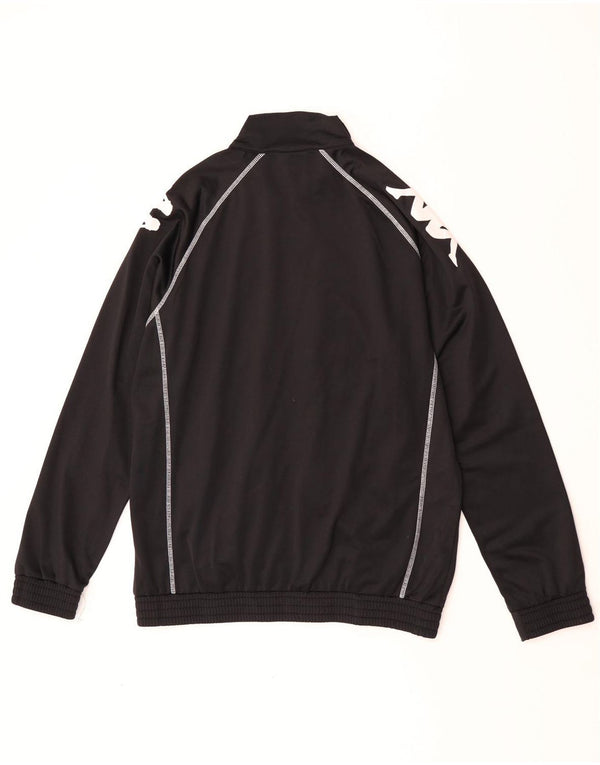 Kappa Mens Graphic Chándal Top Chaqueta Grande Negro Colorblock Poliéster