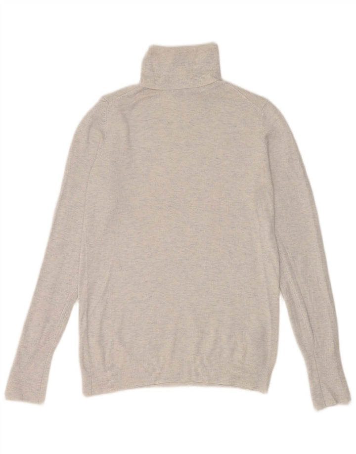 Zara - Jersey con cuello vuelto para mujer, talla 40, viscosa moteada blanca mediana