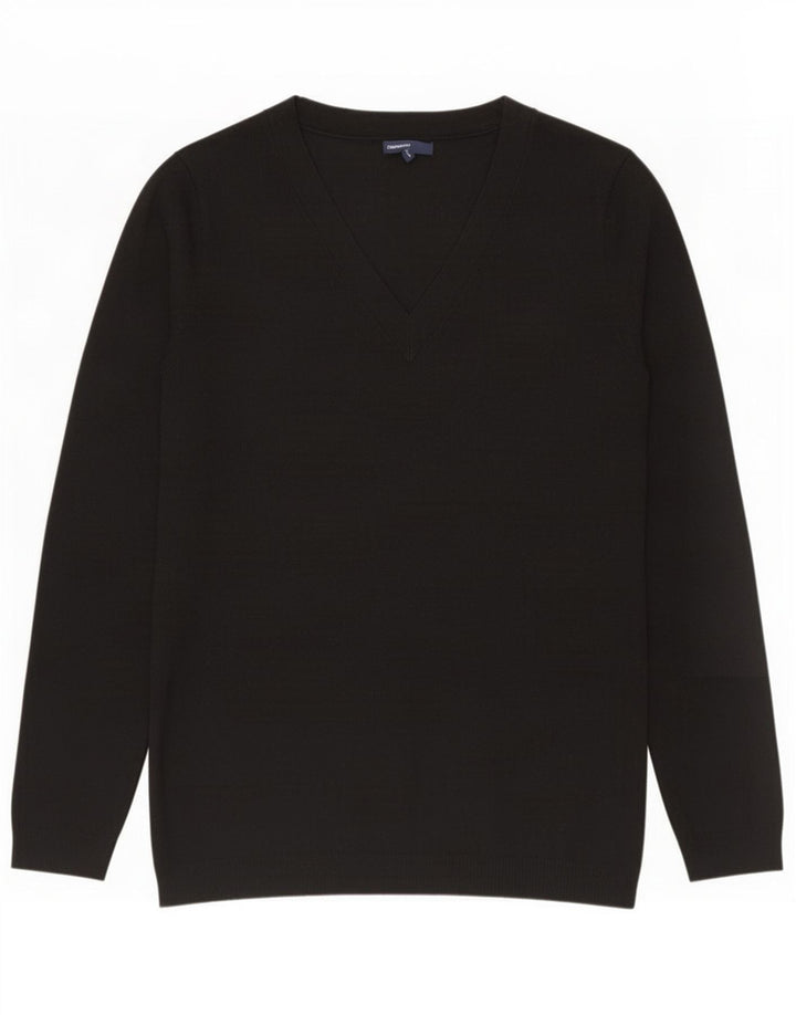 Gap Jersey con Cuello en V para Mujer UK 44 Grande Poliéster Negro