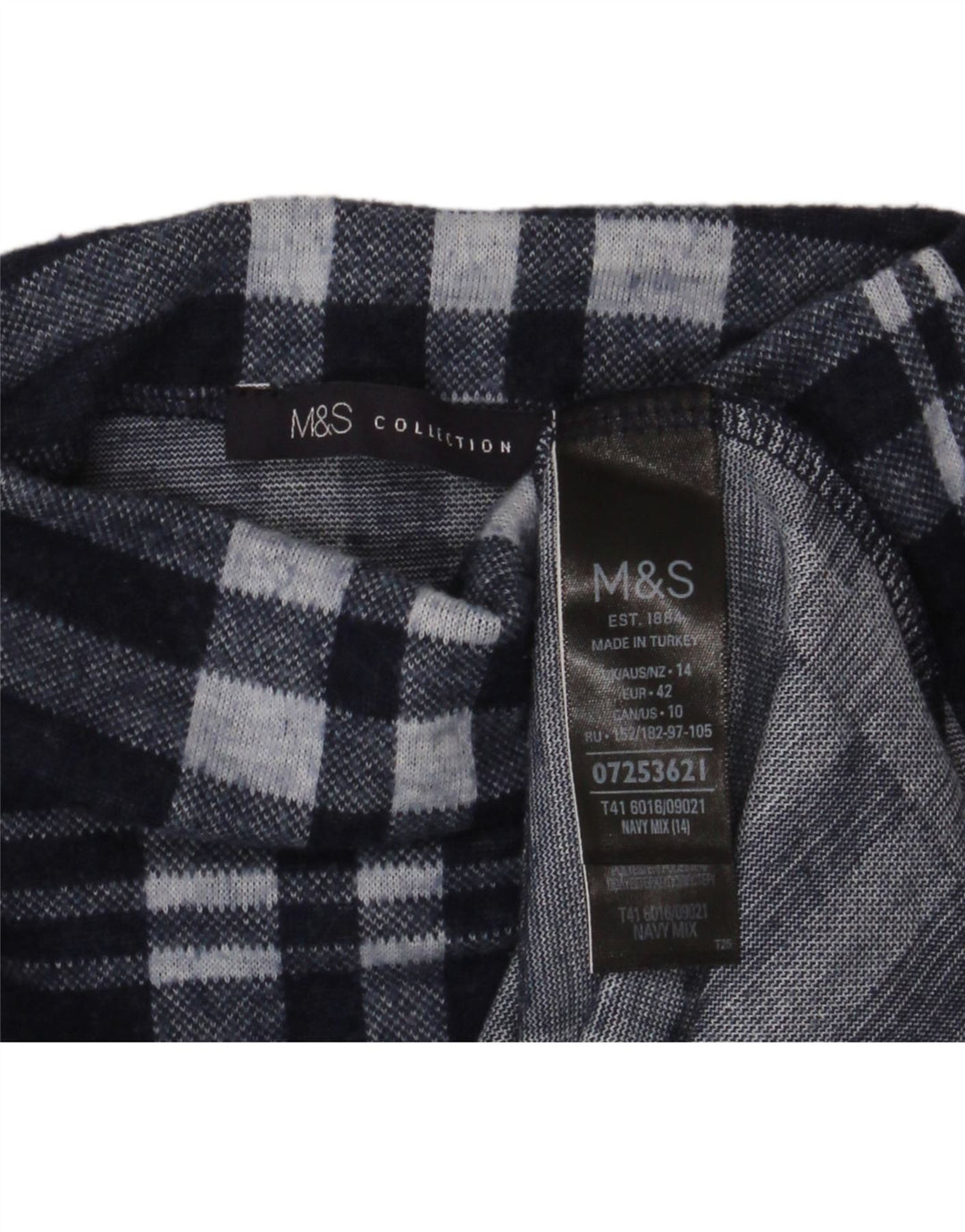 Marks & Spencer Jersey con Cuello Alto para Mujer UK 44 Grande Azul Marino