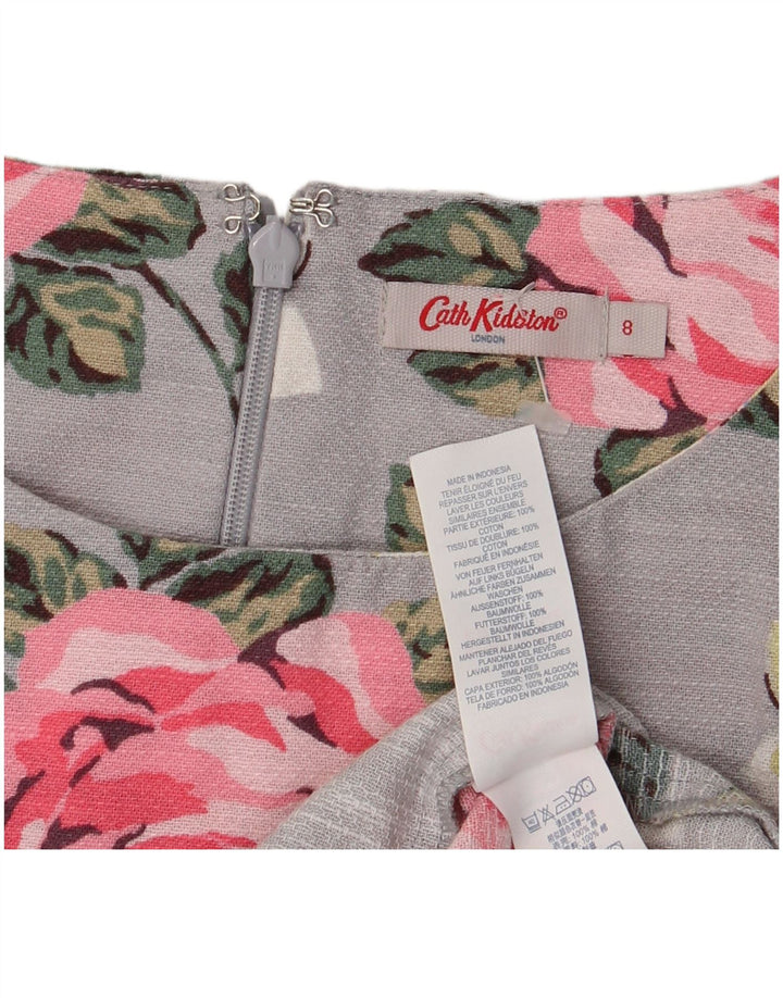 CATH KIDSTON Vestido acampanado para mujer UK 8 Pequeño Algodón floral gris