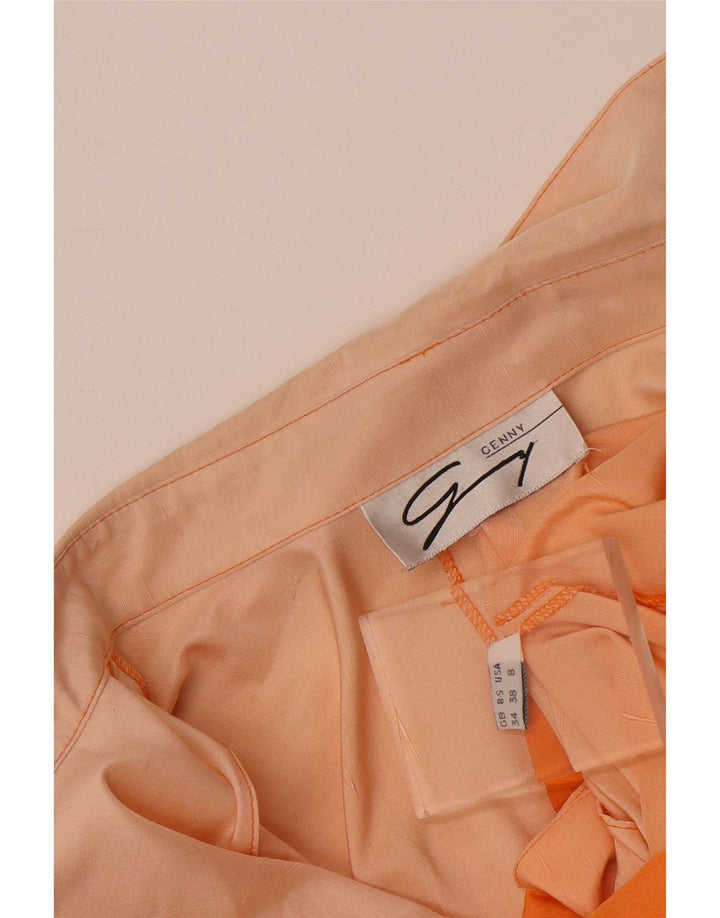 Genny Vestido camisero para mujer US 8 Mediano Naranja