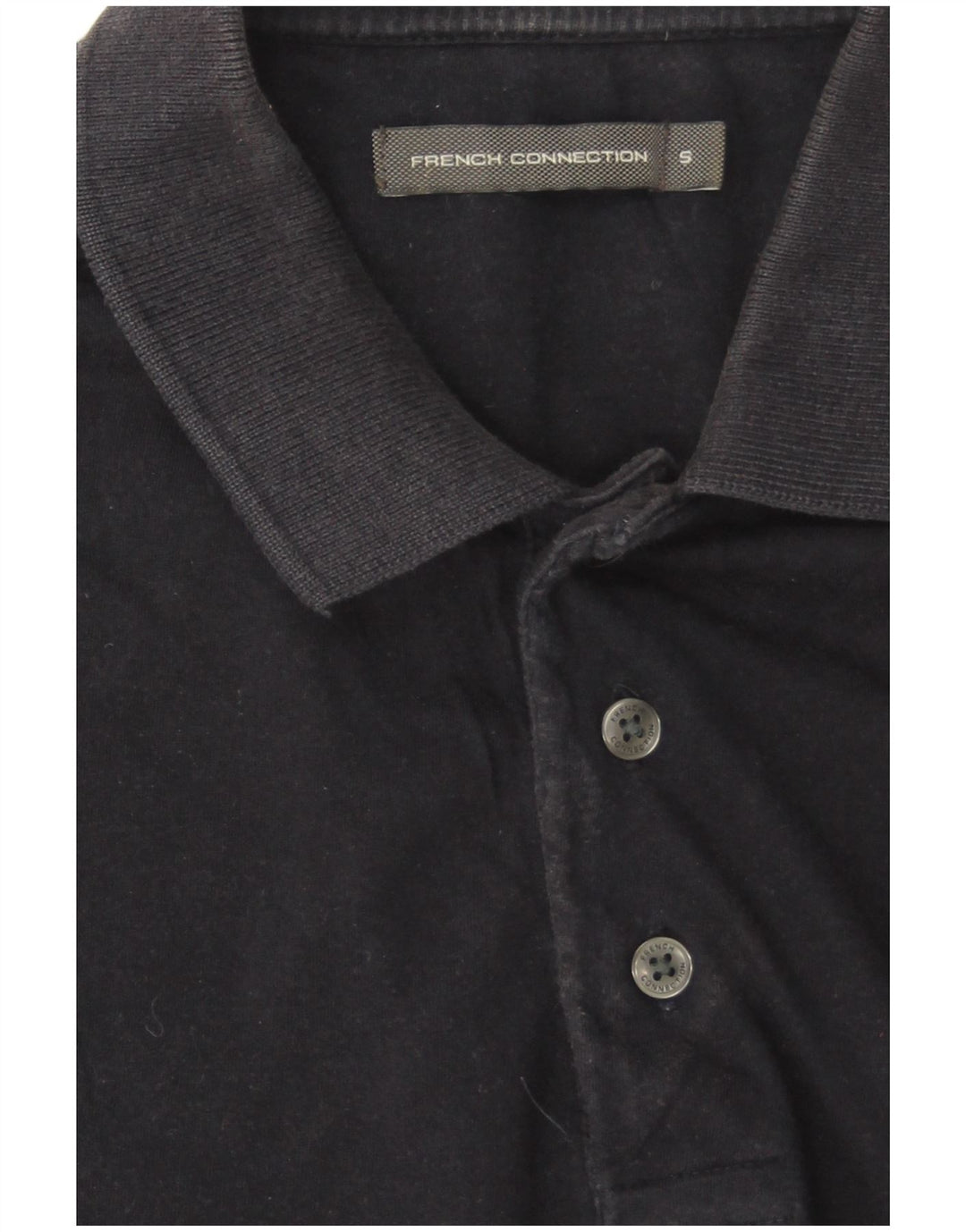 French Connection Polo para hombre pequeño de algodón azul marino