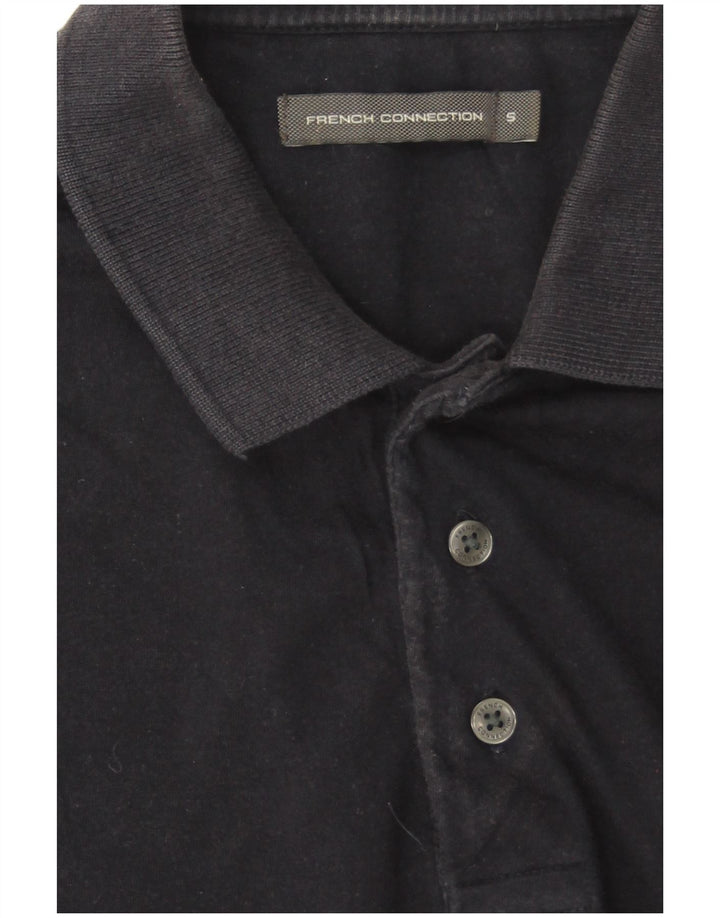 French Connection Polo para hombre pequeño de algodón azul marino