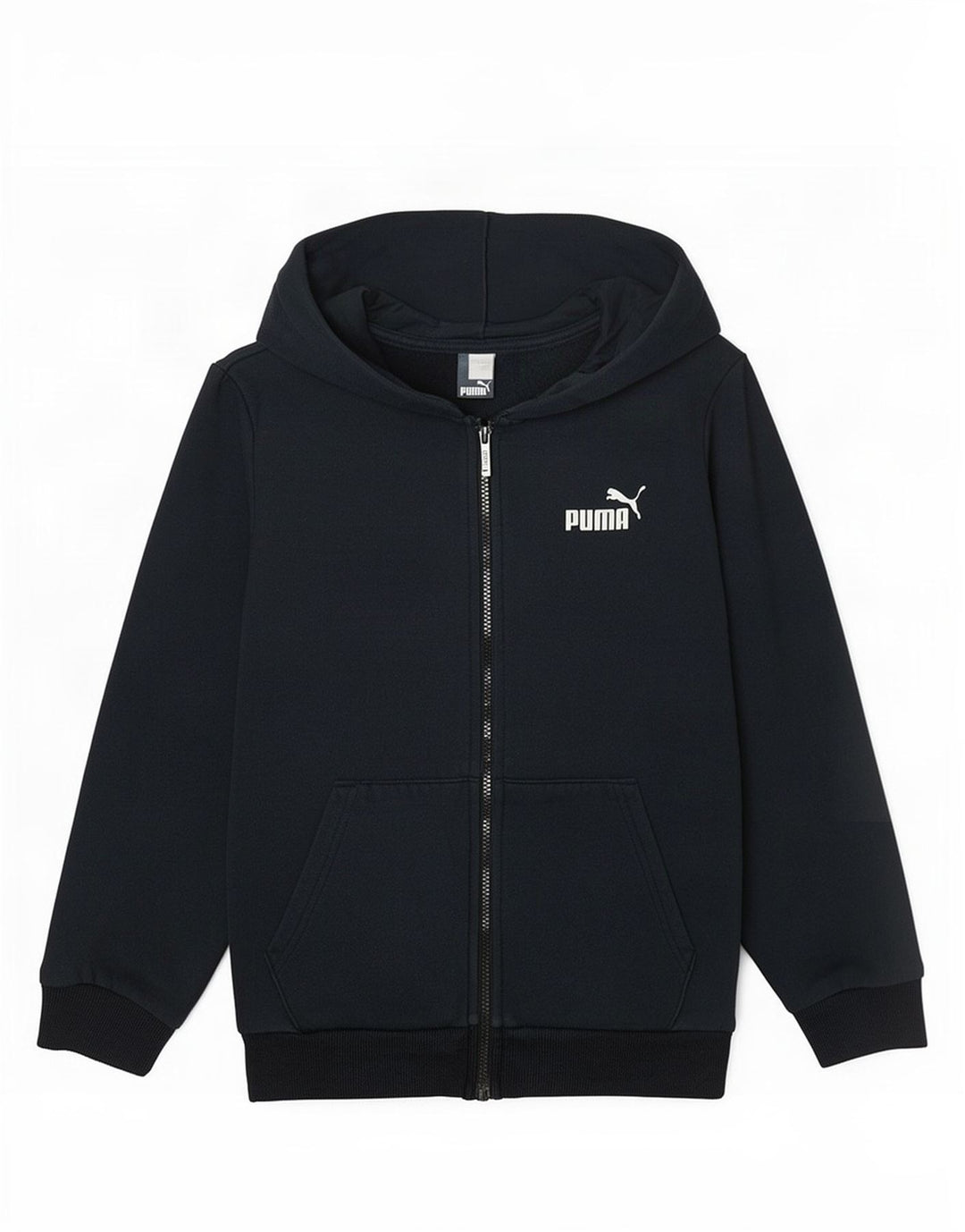 Puma Sudadera con capucha y cremallera para hombre, talla pequeña, algodón azul marino