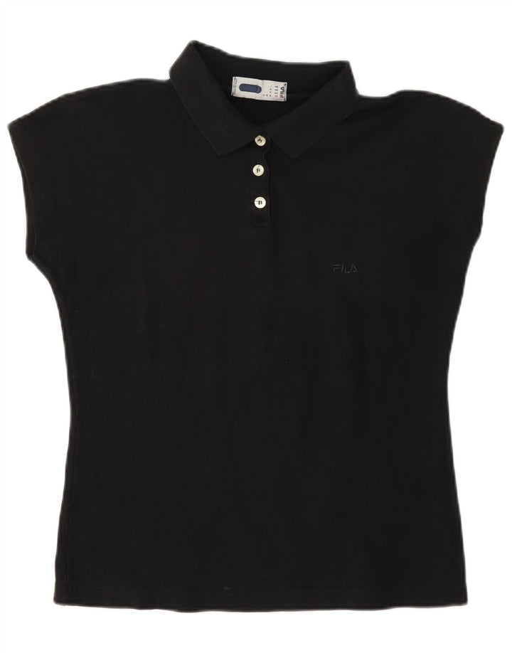 Fila Polo Mujer IT 46 Grande Algodón Negro