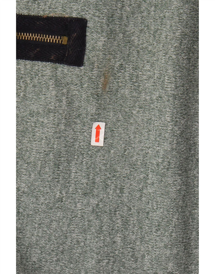 JOULES Hombre Sudadera Con Cremallera Y Cuello Jersey Jersey Grande Poliéster Moteado Verde