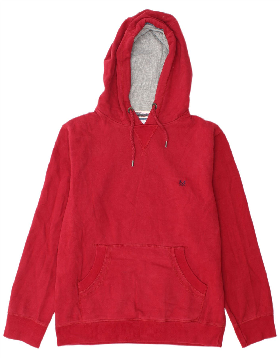 Crew Clothing - Sudadera con capucha para hombre, color rojo medio, algodón