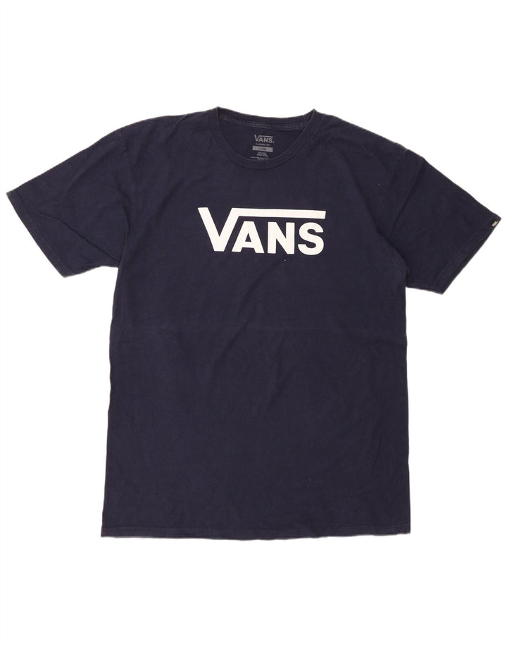 VANS Camiseta gráfica de ajuste clásico para hombre Top grande de algodón azul marino