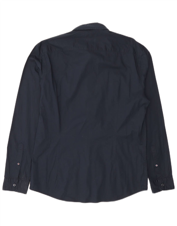 Camisa de corte slim de Esprit para hombre, talla grande, de algodón azul marino